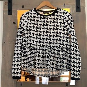 SHEIN houndstooth peplum top